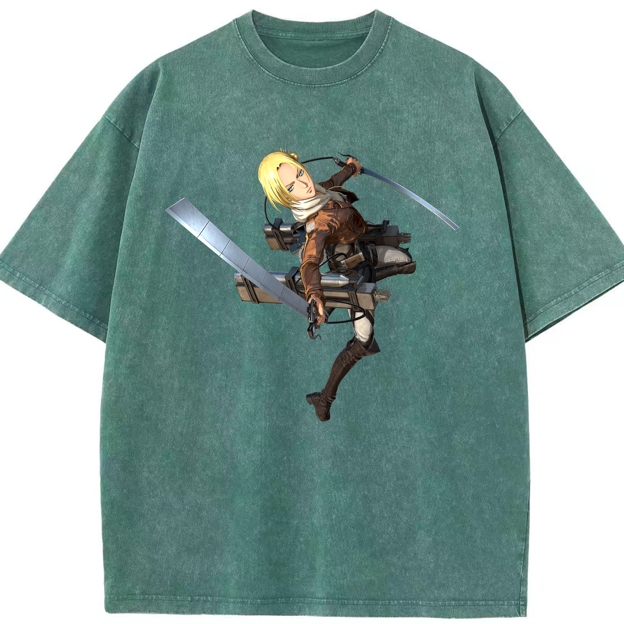 （画像用） 進撃の巨人 アニ・レオンハート Attack on Titan Annie Leonhart 綿100% ヴィンテージ風 半袖Tシャツ（フロントプリント）
